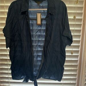 Chambray short sleeve top